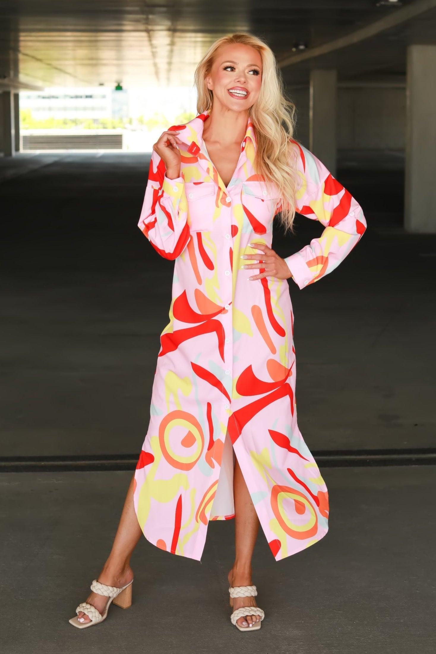 You Should See Me Walk Away Maxi Dress - Pink Multi, Closet Candy, 1