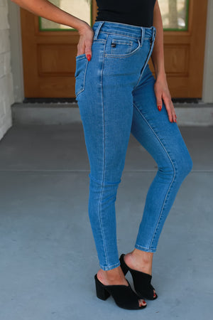 KANCAN Bev High Rise Ankle Skinny Jeans - Medium Wash, Closet Candy, 4