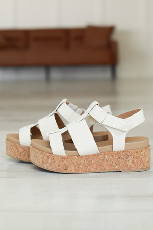 Bloom & Stroll Platform Wedges - Beige, Closet Candy, 5