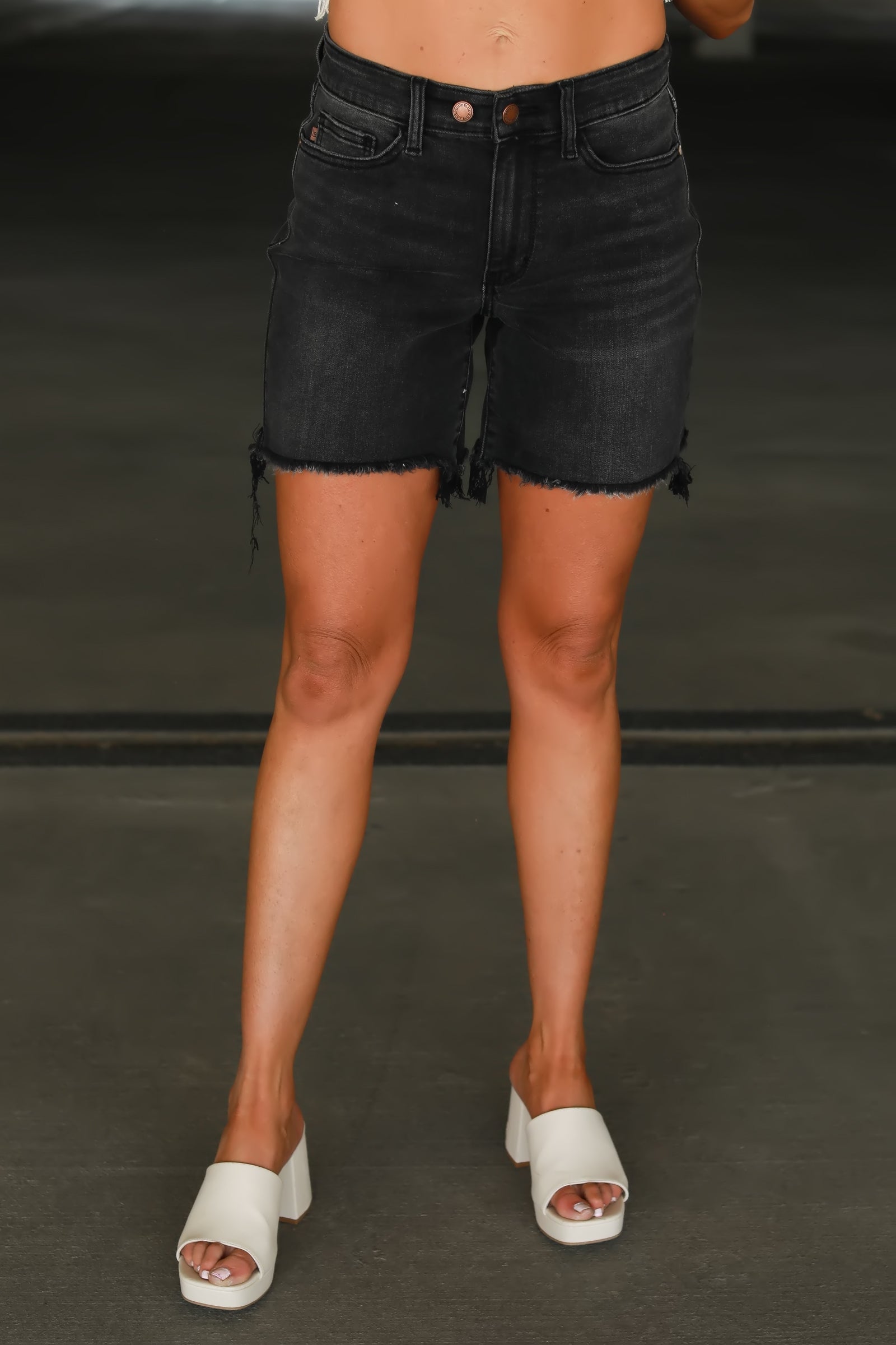 JUDY BLUE Left Me on Read Denim Shorts - Black, Closet Candy, 1