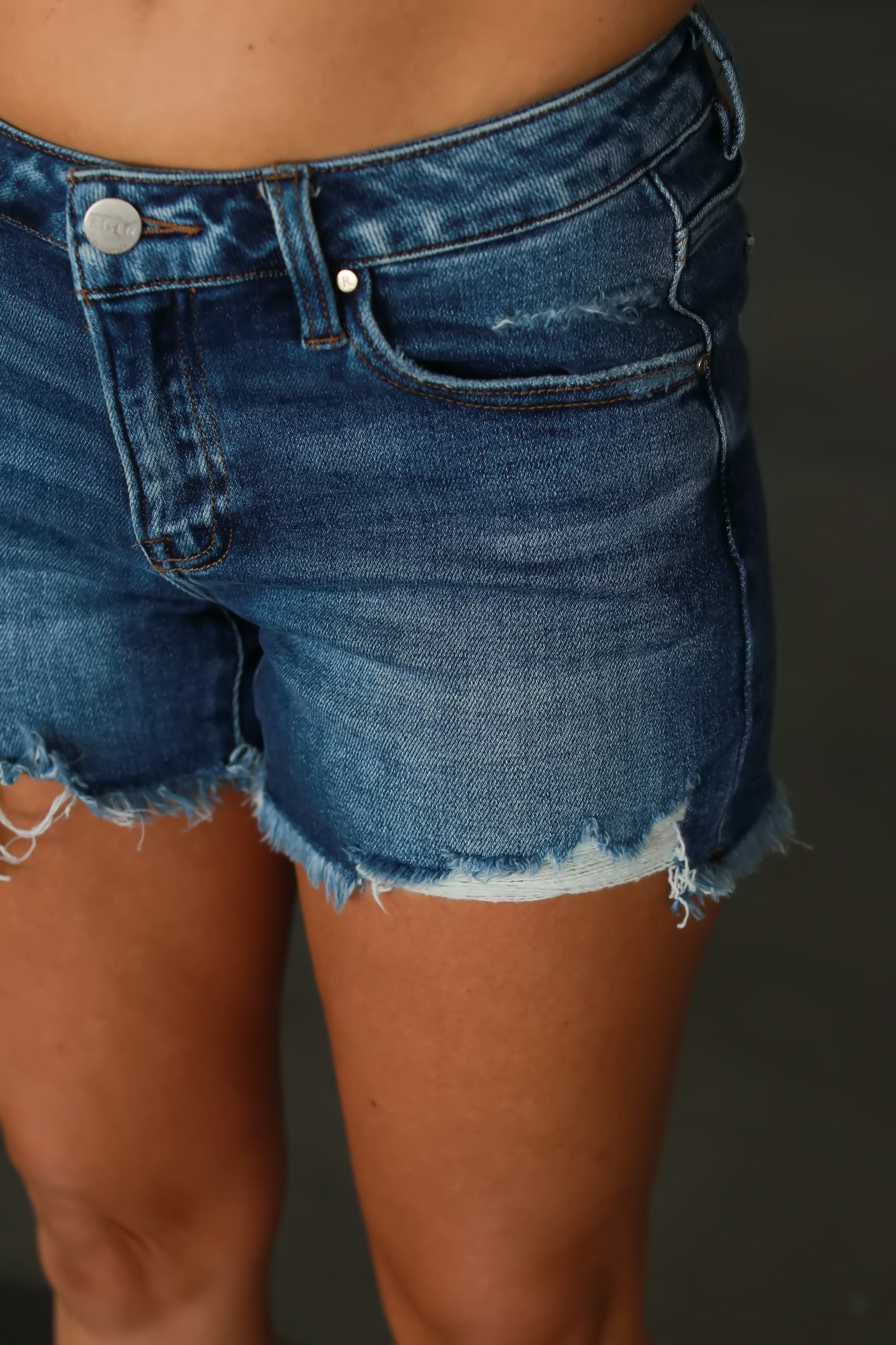 RISEN She Said What She Said Denim Shorts - Dark Wash, Closet Candy, 1