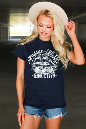 Call Me Revolutionary Graphic Tee, Navy, Closet Candy, 6