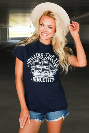 Call Me Revolutionary Graphic Tee, Navy, Closet Candy, 1