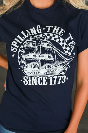 Call Me Revolutionary Graphic Tee, Navy, Closet Candy, 2