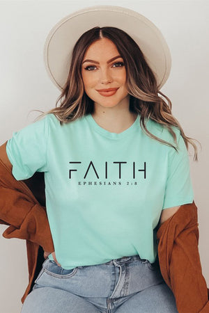 "Faith Ephesians 2:8" Short Sleeve Graphic T-Shirt closet candy 6
