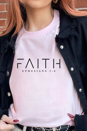 "Faith Ephesians 2:8" Short Sleeve Graphic T-Shirt closet candy 8