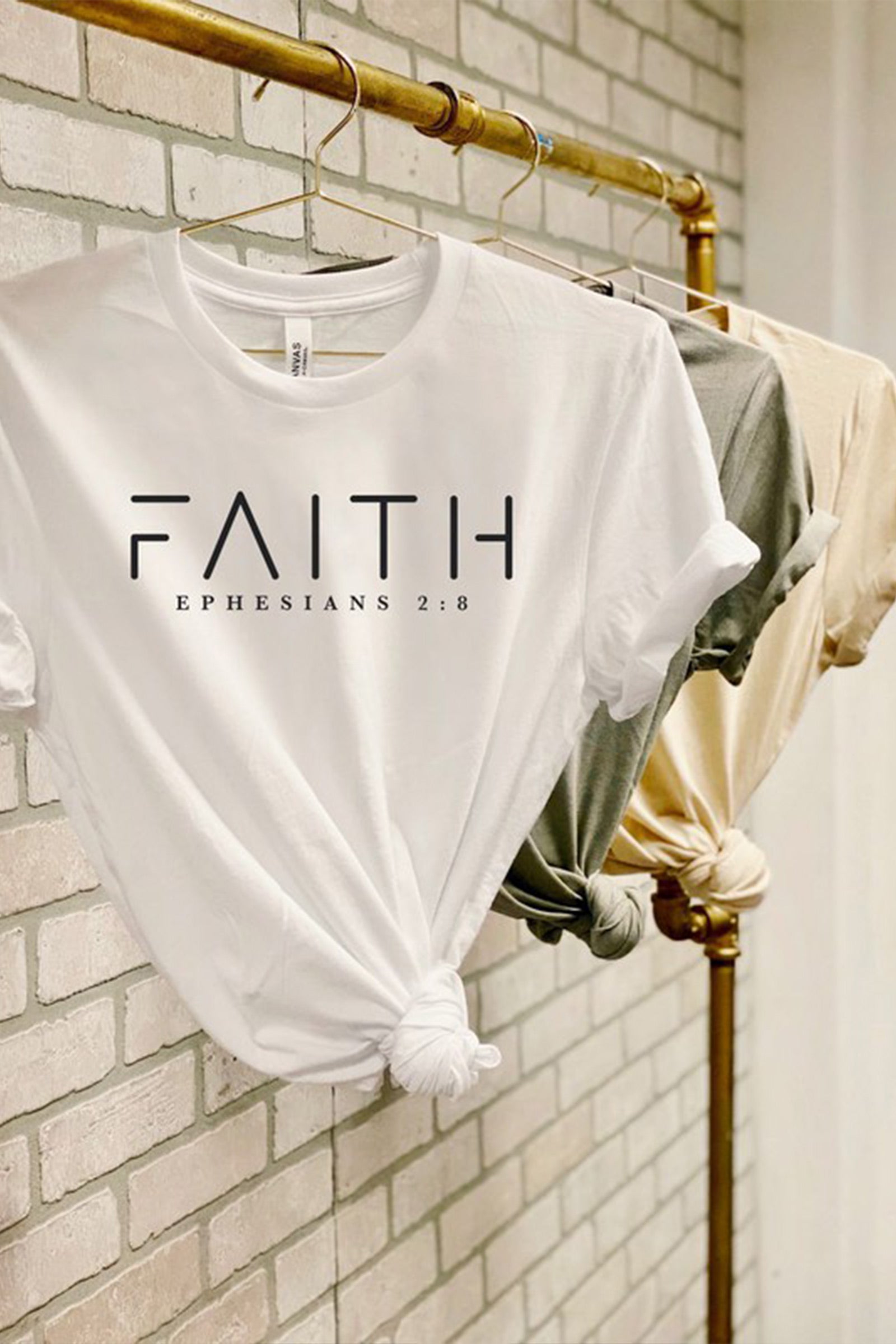 "Faith Ephesians 2:8" Short Sleeve Graphic T-Shirt closet candy 1