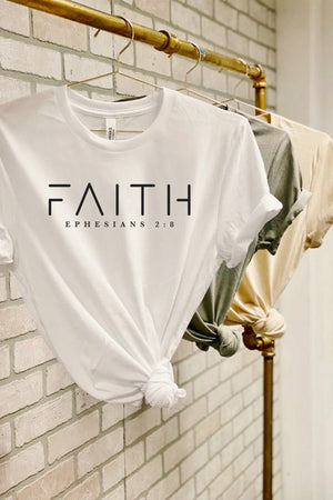 "Faith Ephesians 2:8" Short Sleeve Graphic T-Shirt closet candy 3