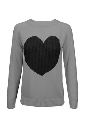 Follow Your Heart Sweaters Closet Candy, Grey Red