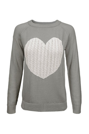 Follow Your Heart Sweaters Closet Candy, Grey - White