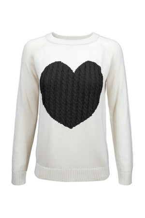 Follow Your Heart Sweaters Closet Candy, White Black