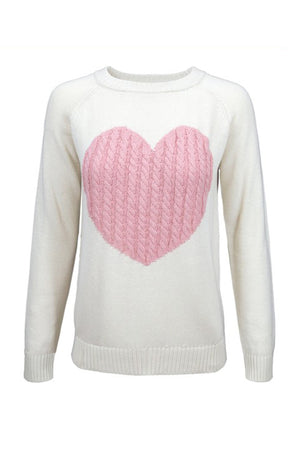 Follow Your Heart Sweaters Closet Candy, White Pink