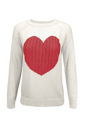 Follow Your Heart Sweaters Closet Candy, White Red