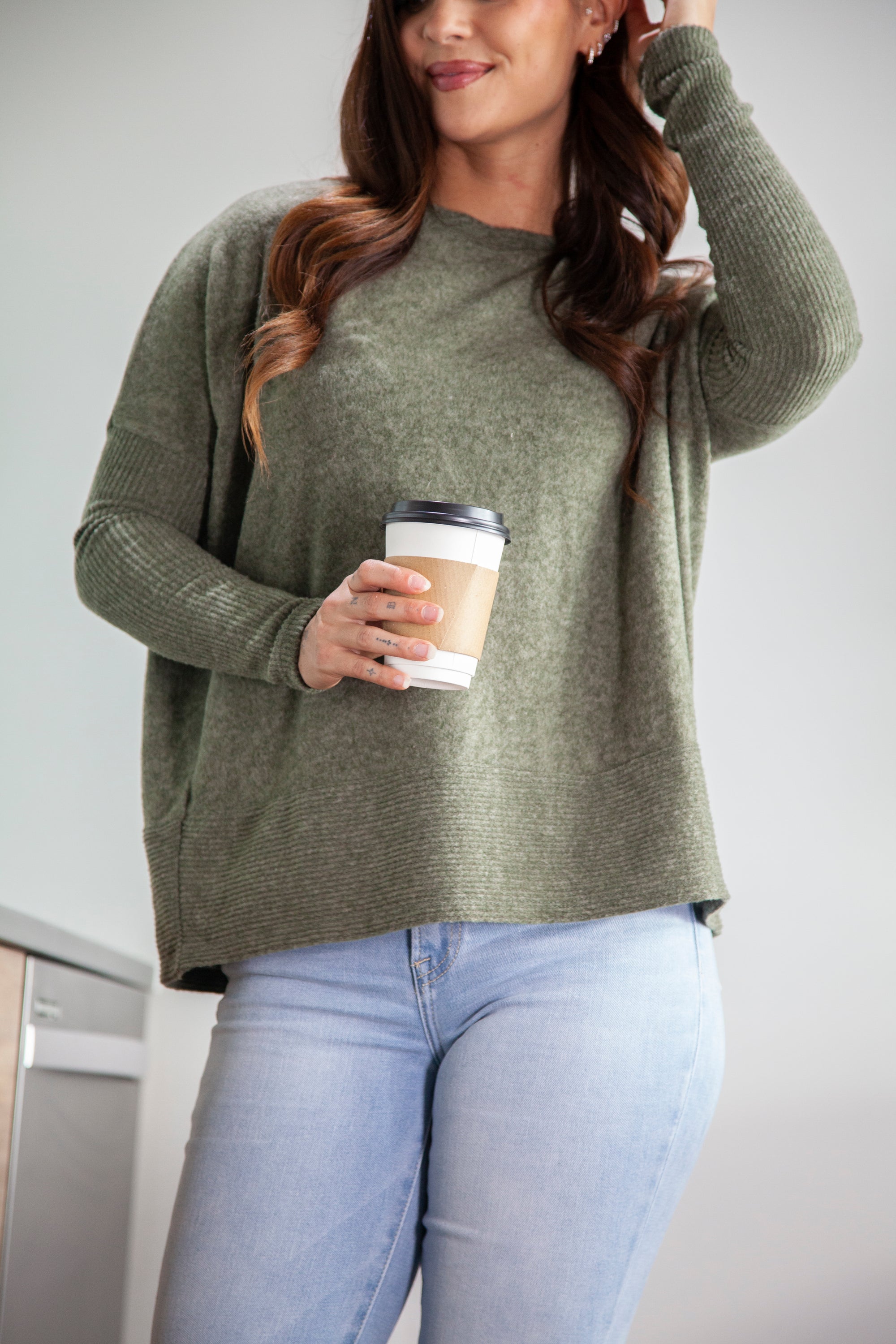 Patch Perfect Sweater - Dark Olive, Closet Candy, 1