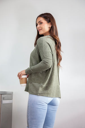 Patch Perfect Sweater - Dark Olive, Closet Candy, 3