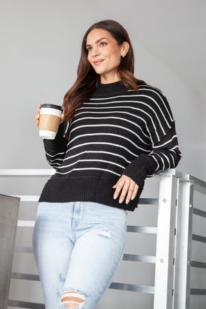 Another Version Of Me Stripe Sweater - Black