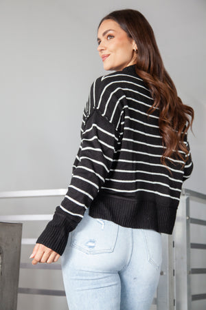 Another Version Of Me Stripe Sweater - Black