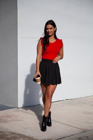 This is How I Feel Ruffled Fitted Top - Ruby, Closet Candy, 4