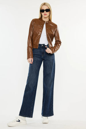 KANCAN Samia High Rise Wide Leg Jeans - Dark Wash