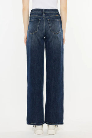 KANCAN Samia High Rise Wide Leg Jeans - Dark Wash