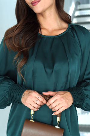 Too Sweet Satin Top - Hunter Green, Closet Candy, 5