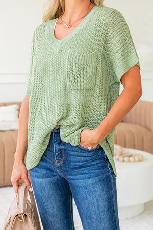 Breezy Knit Delight Sweater - Sage, Closet Candy, 2