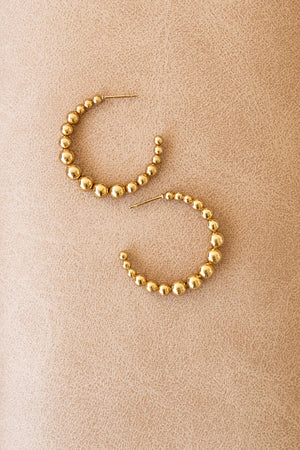 Free ball Hoop Earrings - Gold, Closet Candy, 1