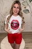 Disco Cherry Lips Graphic Heavy Cotton Tee - White, Closet Candy, Rachel Fit Video