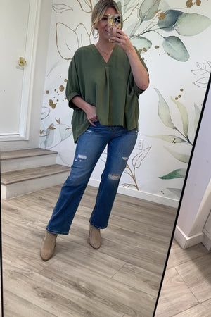 Windswept Wonder Blouse - Lt Olive, Closet Candy, Rachel Fit Video