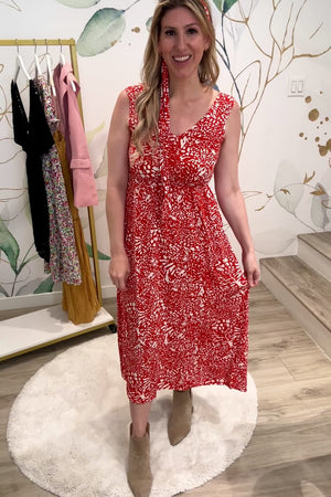 Amber Tie-Waist Maxi Dress, Orange, Closet Candy, Rachel Fit Video