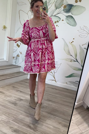Sahara Dream Mini Dress, Fuchsia, Closet Candy, Rachel Fit Video