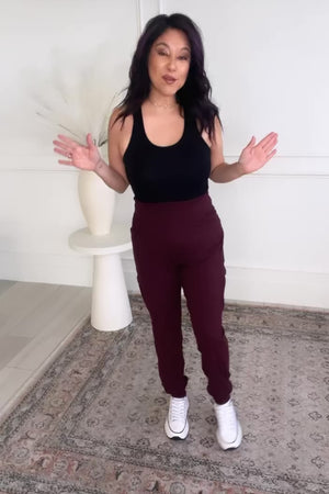 AMPED UP BUTTER SOFT JOGGER WITH SIDE POCKETS CLOSET CANDY BRIDGETTE FIT VIDEO
