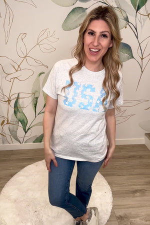 American Dream Star Graphic Tee - Ash, Closet Candy, Rachel Fit Video