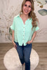 Dewdrop Boho Rhythm Button-Up Shirt -  Mint, Closet Candy, Rachel Fit Video
