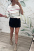 Bentli High Rise Side Tie Denim Skort in Black, Closet Candy, Rachel Fit Video