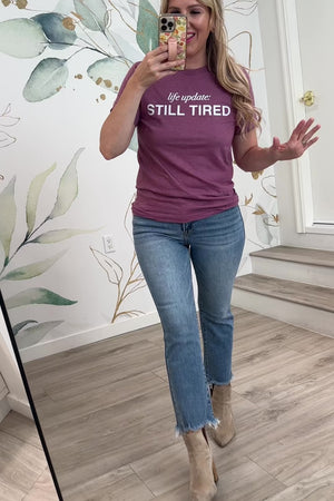 Hit Snooze Again Graphic Tee, Plum, Closet Candy, Rachel Fit Video