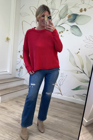 Ribbed Mood Knit Top - Ruby, Closet Candy, Rachel Fit Video