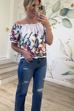 Sunset Garden Blouse, Off White, Closet Candy, Rachel Fit Video