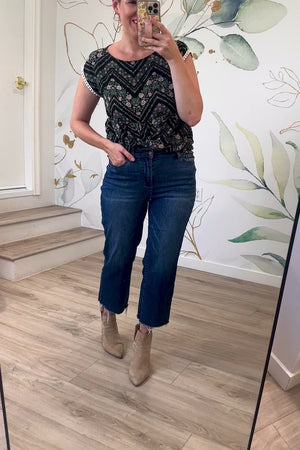 JUDY BLUE Walk Right Through Cropped Wide Jeans - Dark Wash, Closet Candy, Rachel Fit Video