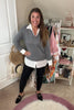 I Totally Paused Layered Sweater - Heather Grey Closet Candy Nikki B. fit video