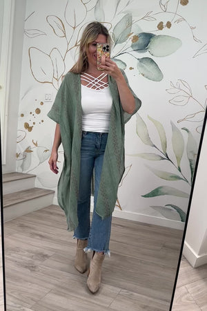 Echoes of Summer Tribal Kimono, Sage, Closet Candy, Rachel Fit Video