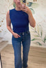 Got That Sweet Side Ribbed Tank Top - Lt. Navy/White, Closet Candy, Rachel Fit Video
