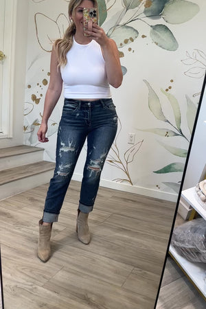 JUDY BLUE Edge Theory Boyfriend Jeans, Medium Wash, Closet Candy, Rachel Fit Video