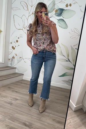RISEN Summertime Faded Cropped Straight Jeans - Medium Wash, Closet Candy, Rachel Fit Video