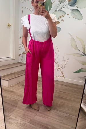 Not Sorry for the Drama Jumpsuit - Hot Pink, Closet Candy, Rachel Fit Video