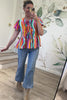 Pop Theory Blouse, Mint/Orange, Closet Candy, Rachel Fit Video