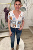 Boheme Sunburst Button-up Crochet Top - White-Multi, Closet Candy, Rachel Fit Video
