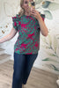 Tropical Daydream Blouse, Jade/Fuchsia, Closet Candy, Rachel Fit Video