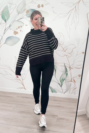 Another Version Of Me Stripe Sweater - Black, Closet Candy, Rachel Fit Video