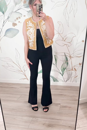 Mantra Embroidered Vest - Yellow, Closet Candy, Rachel Fit Video